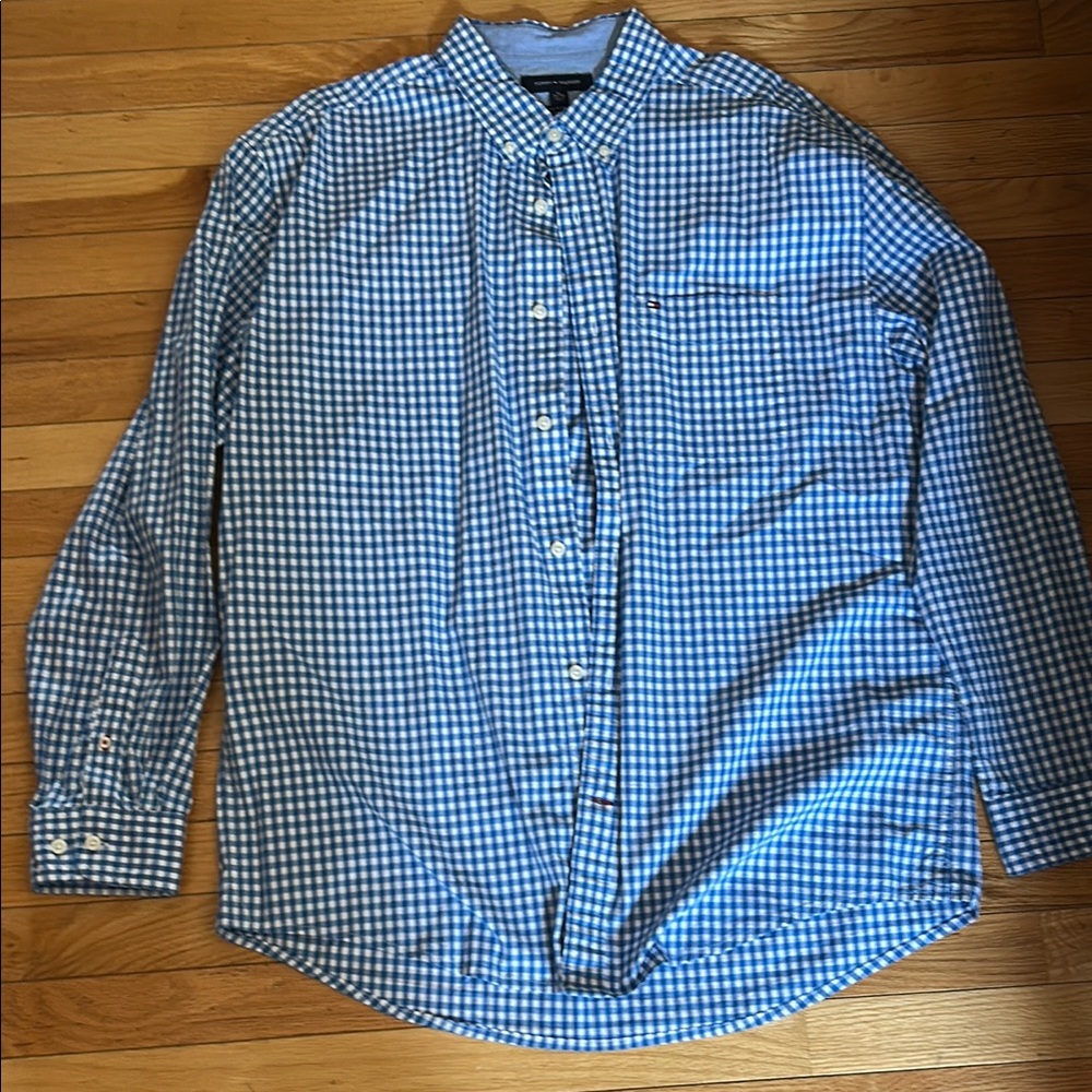 Tommy Hilfiger Blue Gingham Button Down Shirt